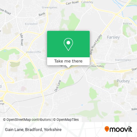 Gain Lane, Bradford map