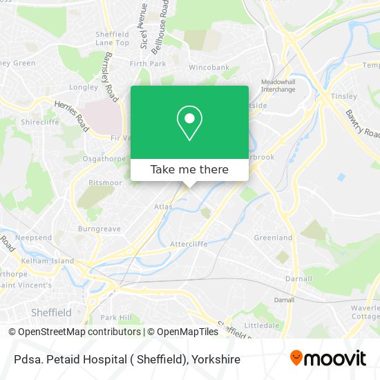 Pdsa. Petaid Hospital ( Sheffield) map