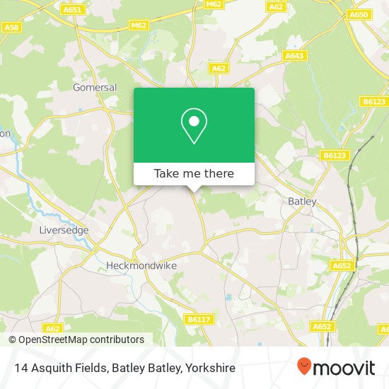 14 Asquith Fields, Batley Batley map