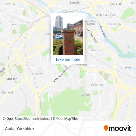 How to Get to Asda in Leeds by Bus or Train?