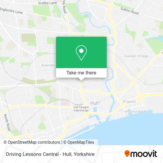 Driving Lessons Central - Hull map