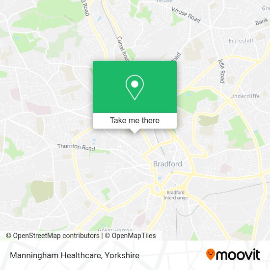 How to get to Manningham Healthcare in Bradford by bus or train?