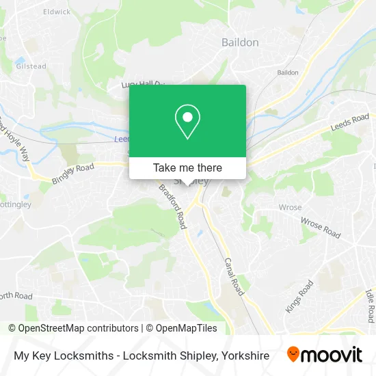 My Key Locksmiths - Locksmith Shipley map
