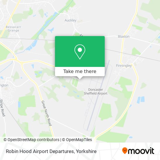 Robin Hood Airport Departures map