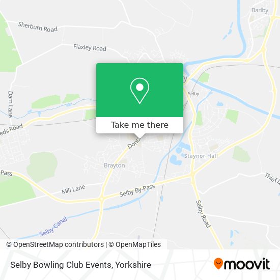 Selby Bowling Club Events map