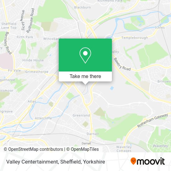 How to get to Valley Centertainment, Sheffield by bus, light rail or train?