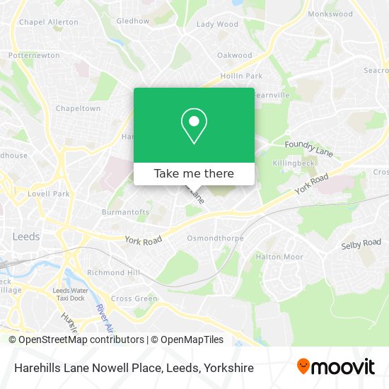Harehills Lane Nowell Place, Leeds map