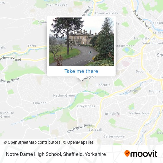 Notre Dame High School, Sheffield map