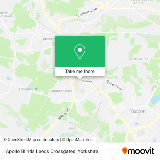 Apollo Blinds Leeds Crossgates map