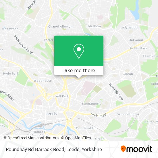 Roundhay Rd Barrack Road, Leeds map