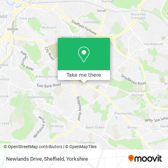 Newlands Drive, Sheffield map