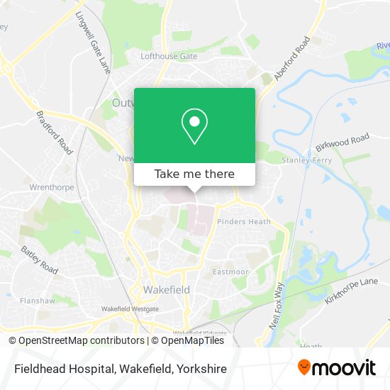 Fieldhead Hospital, Wakefield map