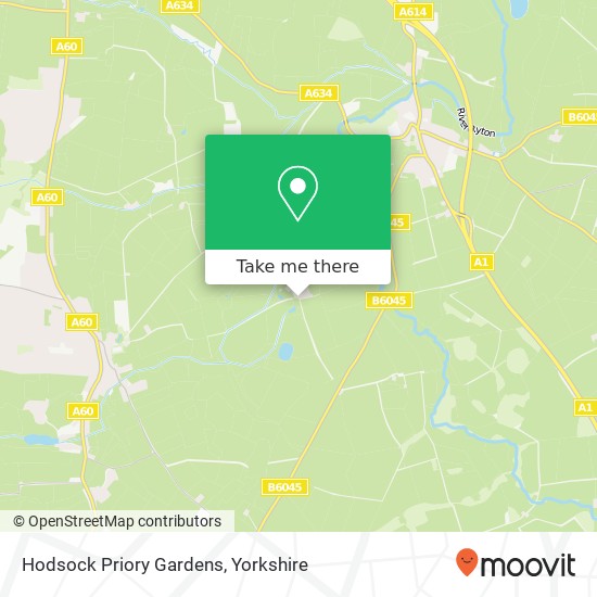 Hodsock Priory Gardens, Hodsock Worksop map