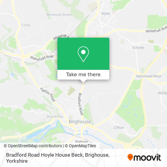 Bradford Road Hoyle House Beck, Brighouse map