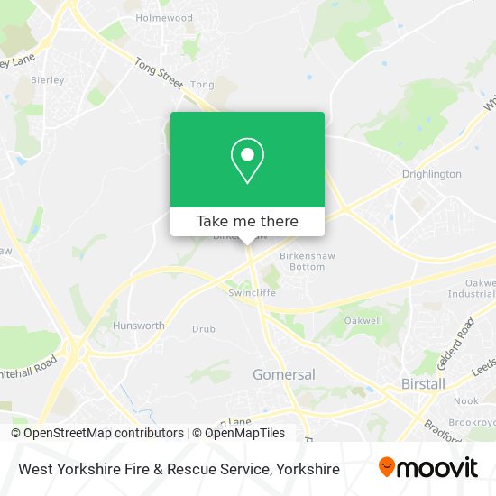 West Yorkshire Fire & Rescue Service map