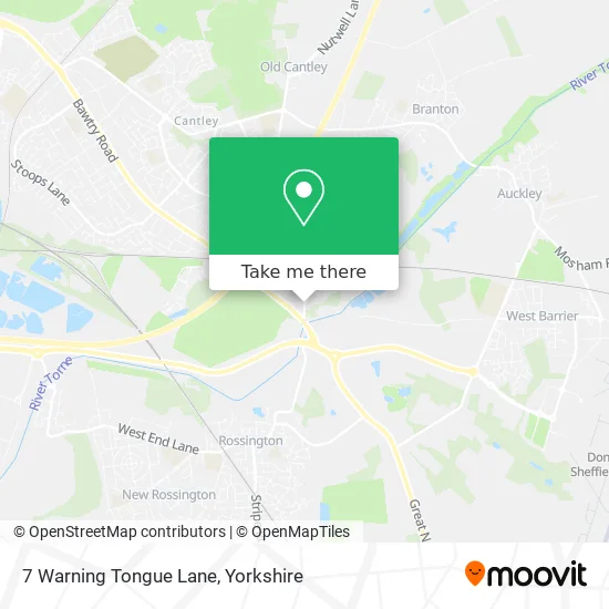7 Warning Tongue Lane map