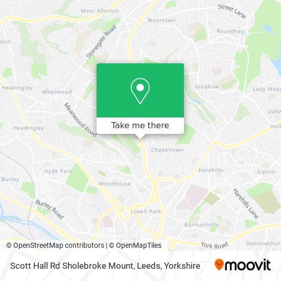 Scott Hall Rd Sholebroke Mount, Leeds map