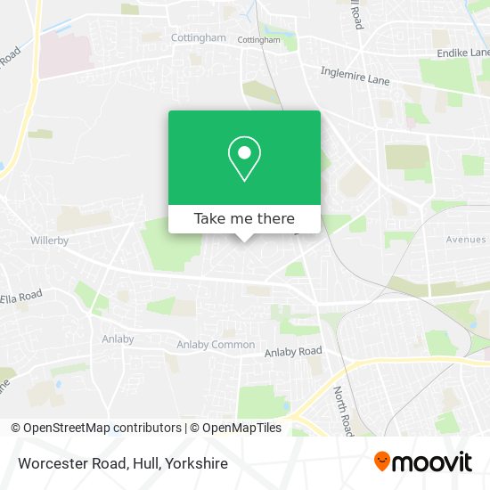 Worcester Road, Hull map