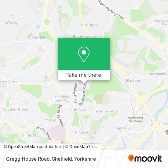 Gregg House Road, Sheffield map