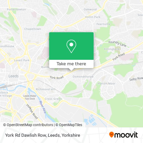 York Rd Dawlish Row, Leeds map