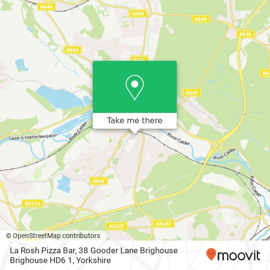 La Rosh Pizza Bar, 38 Gooder Lane Brighouse Brighouse HD6 1 map