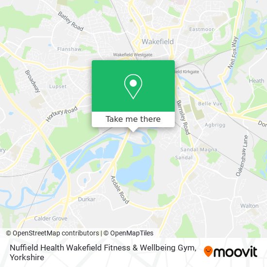 Nuffield Health Wakefield Fitness & Wellbeing Gym map