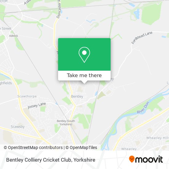 Bentley Colliery Cricket Club map