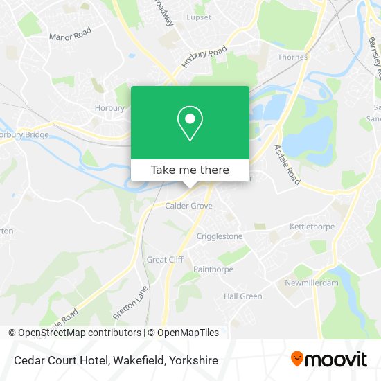 Cedar Court Hotel, Wakefield map