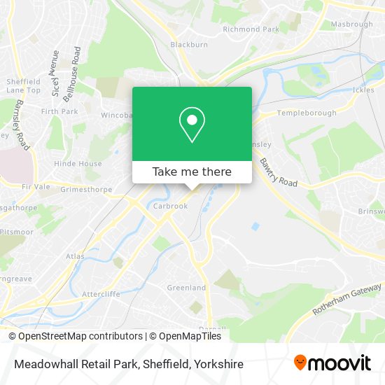 Meadowhall Retail Park, Sheffield map