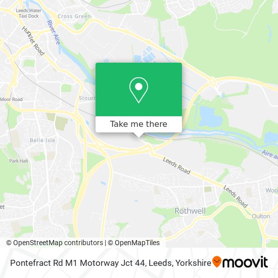 Pontefract Rd M1 Motorway Jct 44, Leeds map