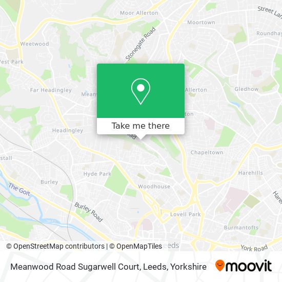 Meanwood Road Sugarwell Court, Leeds map