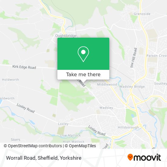 Worrall Road, Sheffield map