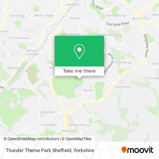 Thunder Theme Park Sheffield map