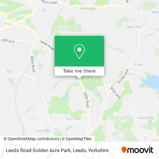 Leeds Road Golden Acre Park, Leeds map