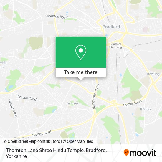 Thornton Lane Shree Hindu Temple, Bradford map