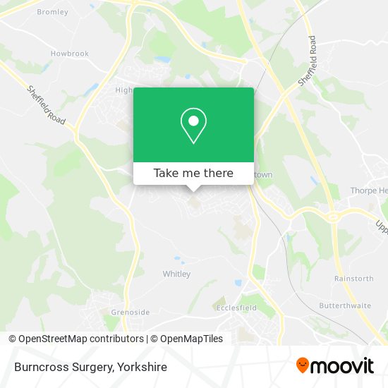 Burncross Surgery map