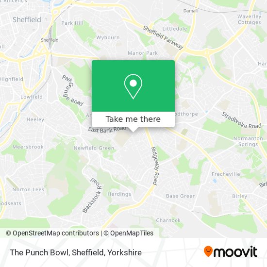 The Punch Bowl, Sheffield map