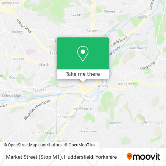Market Street (Stop M1), Huddersfield map