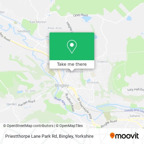 Priestthorpe Lane Park Rd, Bingley map