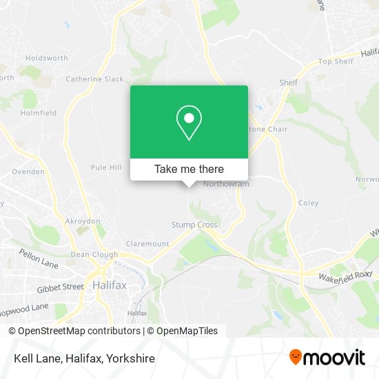 Kell Lane, Halifax map