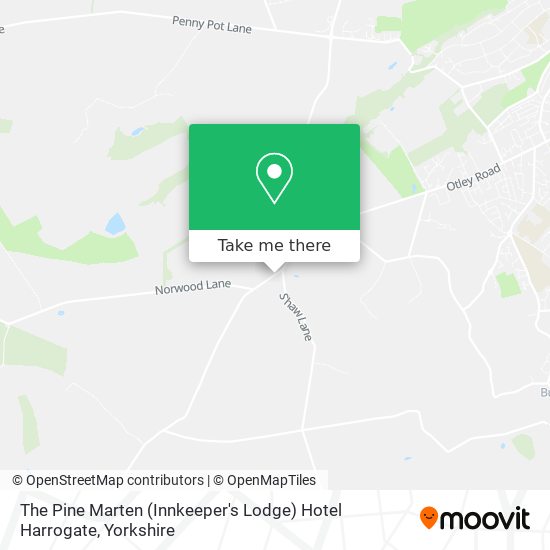 The Pine Marten (Innkeeper's Lodge) Hotel Harrogate map