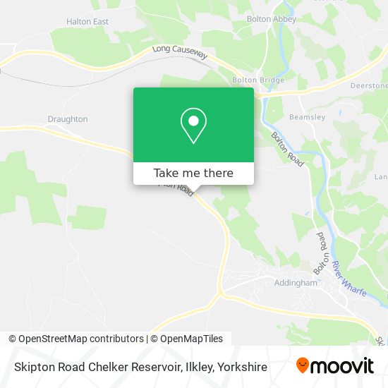 Skipton Road Chelker Reservoir, Ilkley map