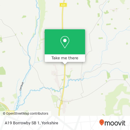 A19 Borrowby SB 1, A19 Borrowby Thirsk YO7 4 map