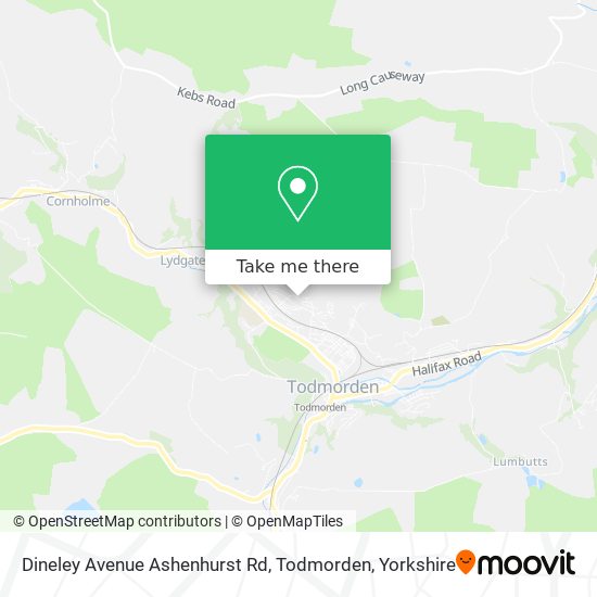 Dineley Avenue Ashenhurst Rd, Todmorden map