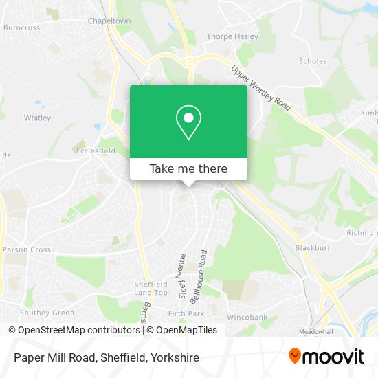 Paper Mill Road, Sheffield map