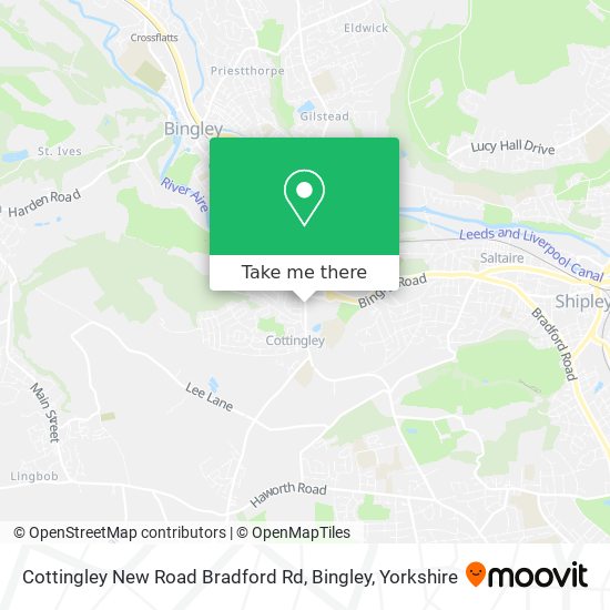 Cottingley New Road Bradford Rd, Bingley map