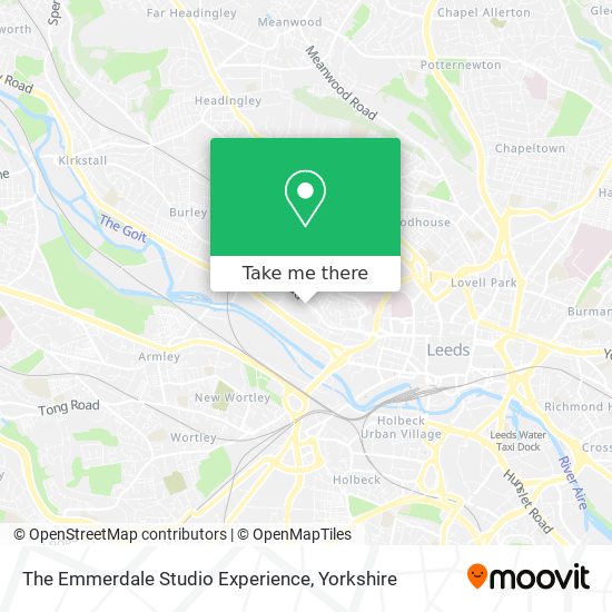 How to get to The Emmerdale Studio Experience in Leeds by Bus or Train?