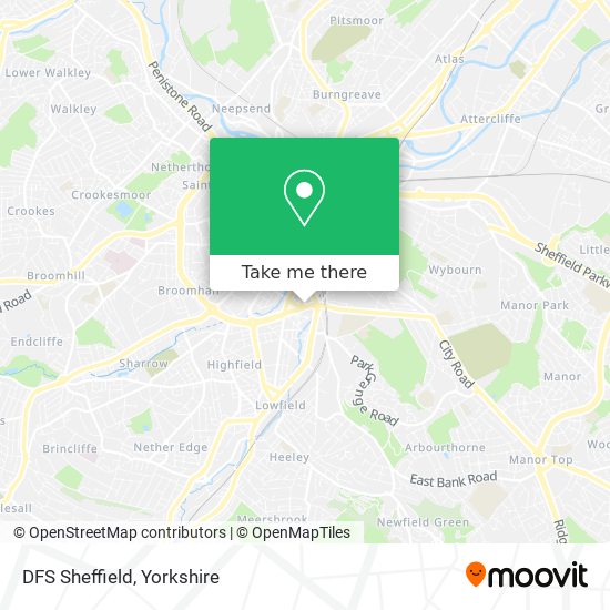 DFS Sheffield map
