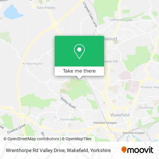 Wrenthorpe Rd Valley Drive, Wakefield map