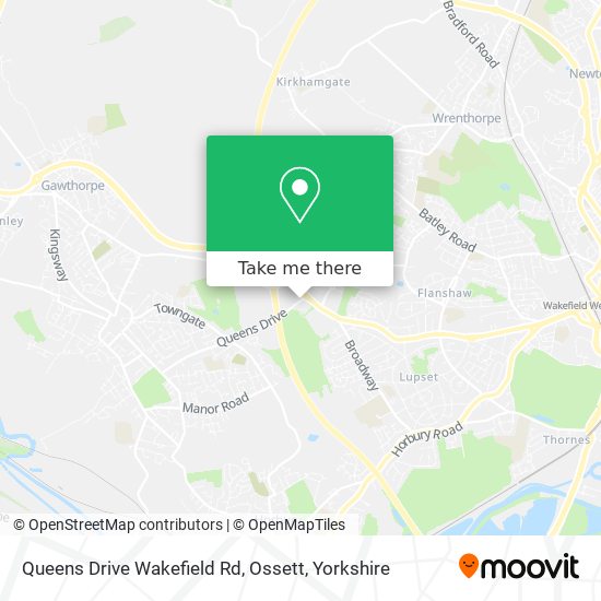 Queens Drive Wakefield Rd, Ossett map